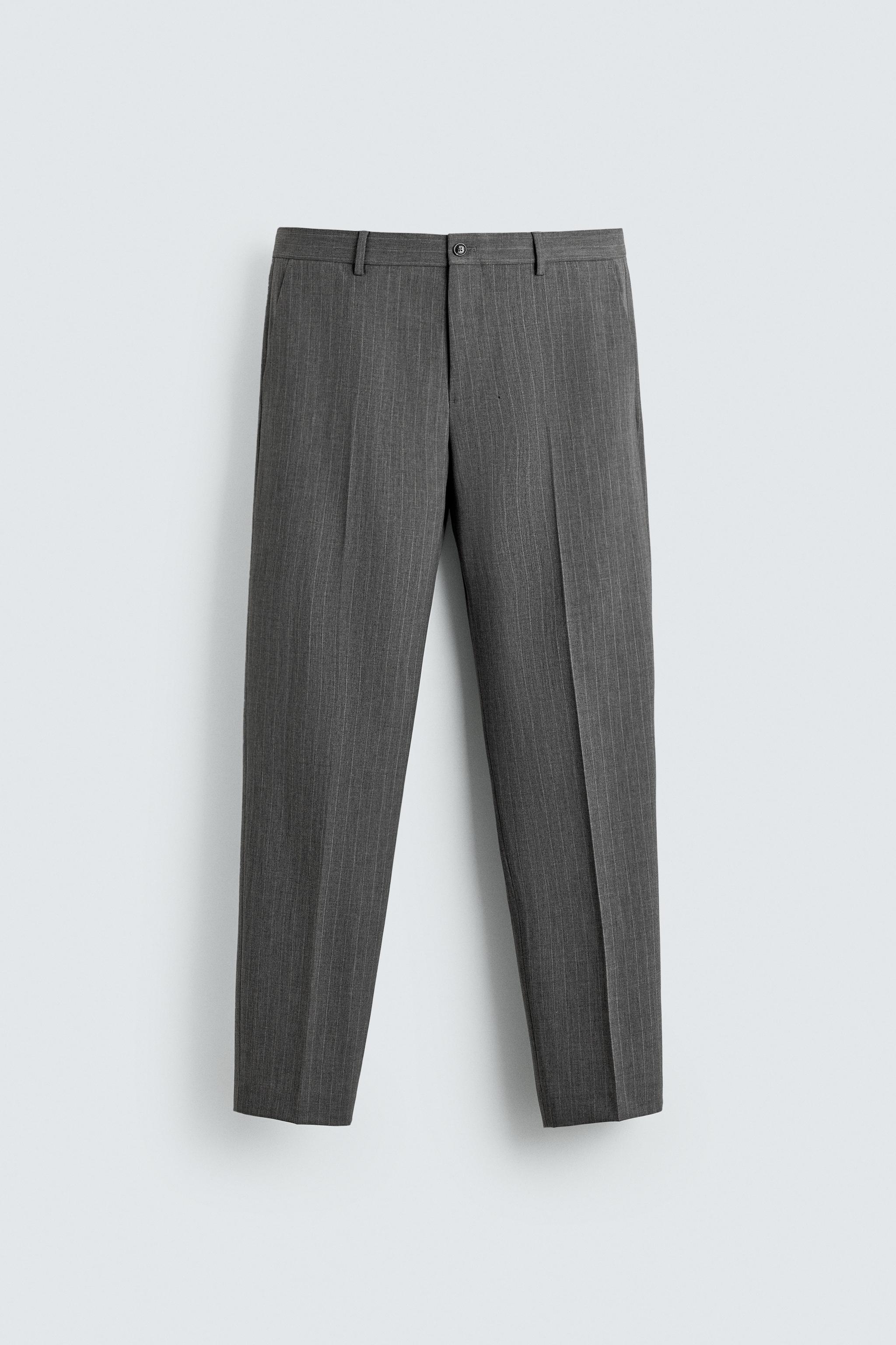 PANTALON DE COSTUME À RAYURES EN LAINE